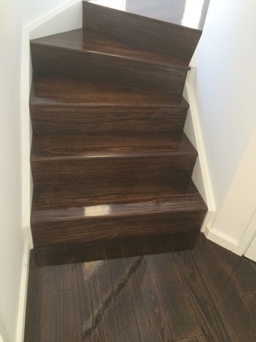 dark brown timber stairs