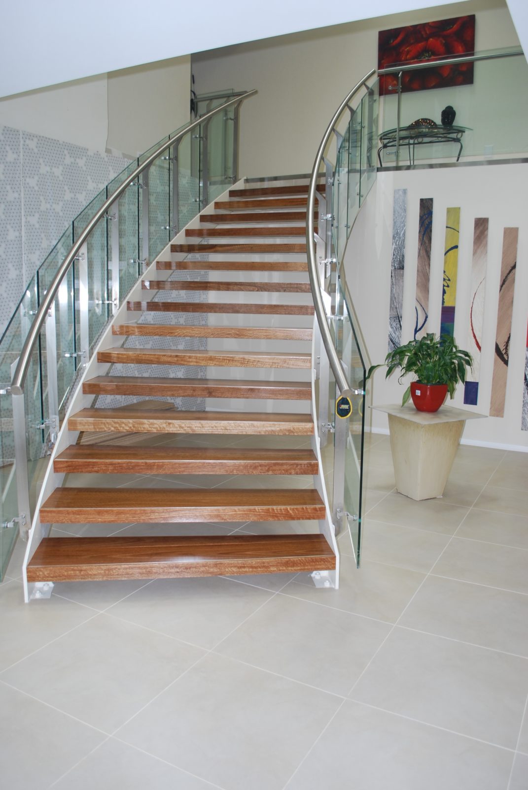 staircase glass and timber